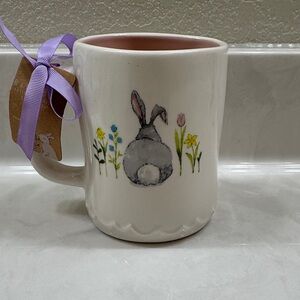 Rae Dunn Spring Has Sprung Ceramic Mug with Floral and Bunny Design